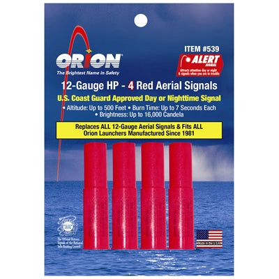 Orion 12-Gauge High Performance Red Aerial Signals (4 Pack)