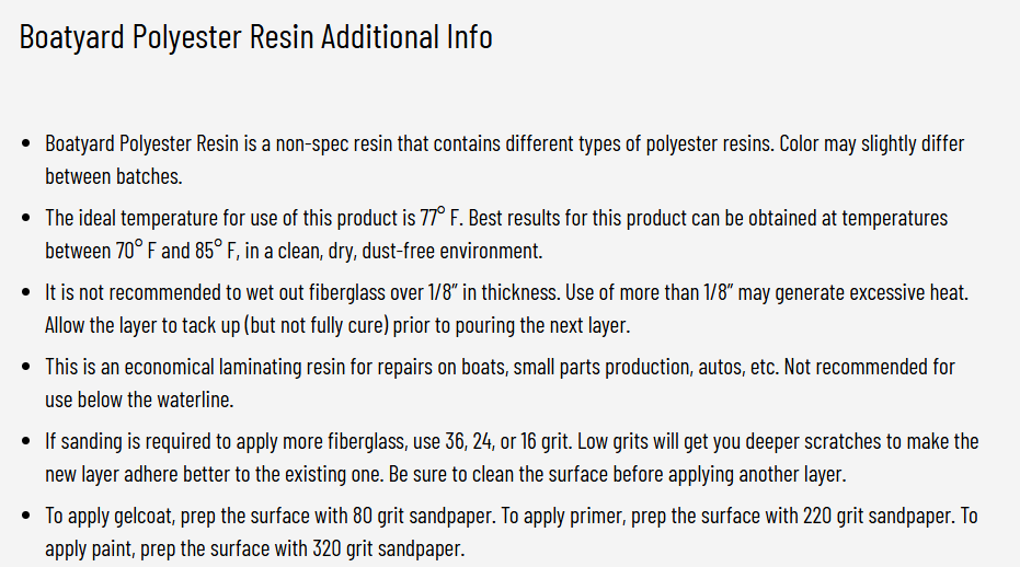 FGCI Boatyard Polyester Laminating Resin