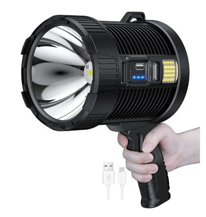 Rechargeable Flashlight and Spotlight, 250000 Lumens Led Spot Lights. (A)