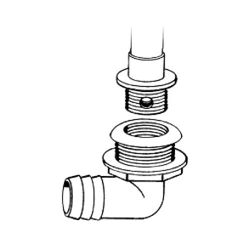 Thru-Hull-90 Degree , 1-1/8" Barb, Standard