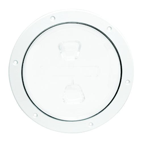 Beckson-Screw Out Deck Plate With Standard Trim Ring, Smooth Center