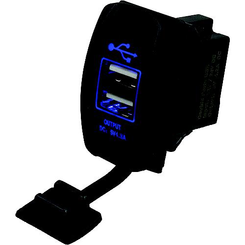 SeaDog 426520 Double USB 12V to 24V Input Rocker Switch Power Socket