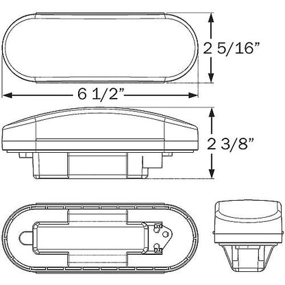 Seachoice 52931 3-Function Sealed Oval Flush-Mount Tail Light