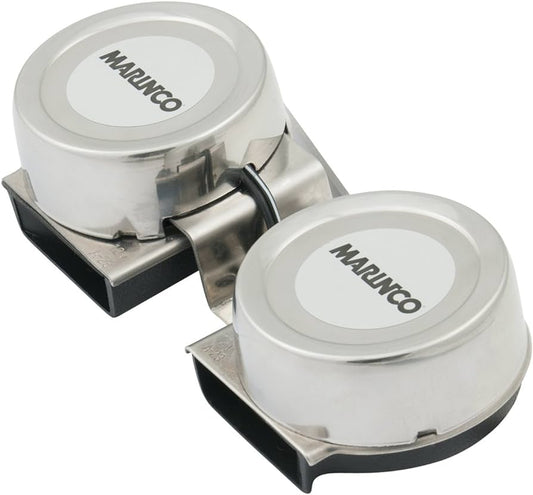 Marinco Mini Twin Compact Electric Horn with Stainless Steel Covers