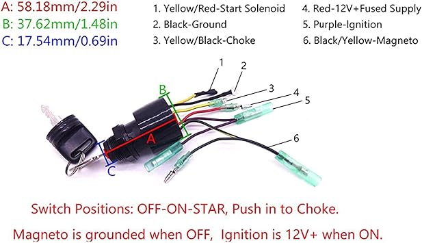 Switch Assy for Mercury Marine Mercruiser Quicksilver Outboard Motors 3 Position Off-Run-Start