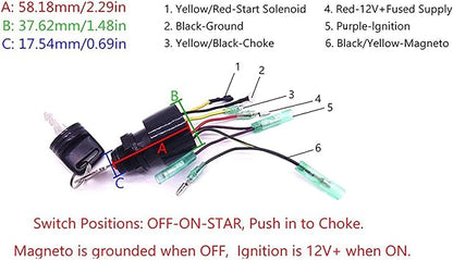 Switch Assy for Mercury Marine Mercruiser Quicksilver Outboard Motors 3 Position Off-Run-Start