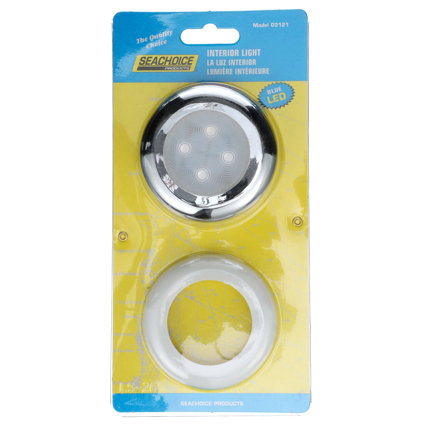 Seachoice LED Interior Courtesy Light With Both Chrome and White Bezels