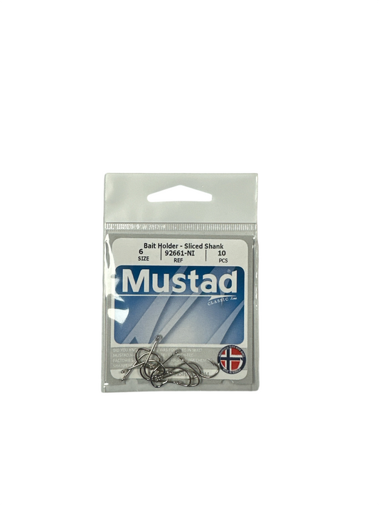 Mustad 92661NI Sliced Shank Hook | Long Shank Forged Nickle